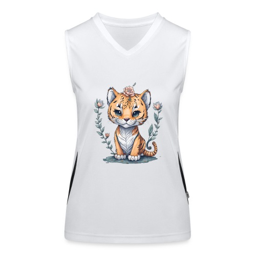 cucciolo tigre - Top sportivo da donna in contrasto cromatico