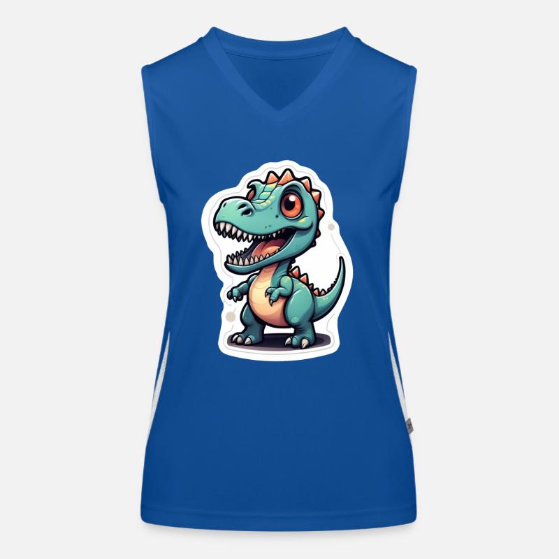 Karikatur-Dinosaurier Funktionelles Kontrast-Tank Top für Frauen