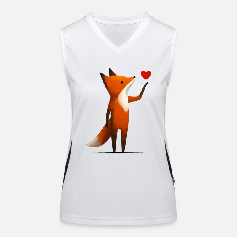 Fuchs mit Herz Funktionelles Kontrast-Tank Top für Frauen