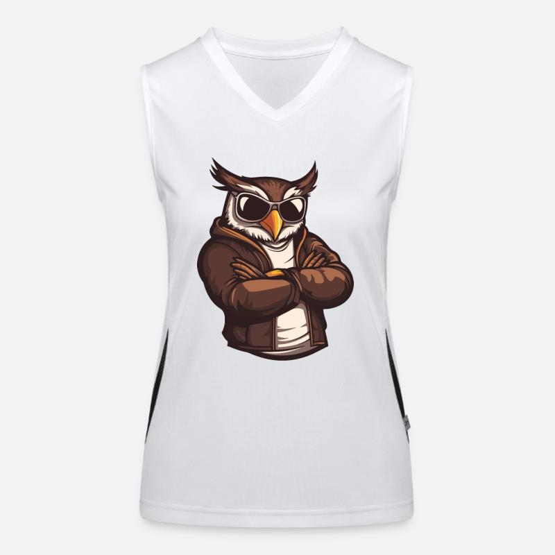 Eule Comic Cool Funktionelles Kontrast-Tank Top für Frauen