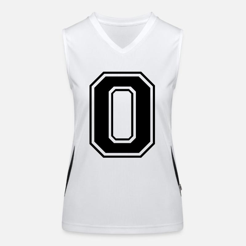 0, Null, Nummer, Zahl Funktionelles Kontrast-Tank Top für Frauen