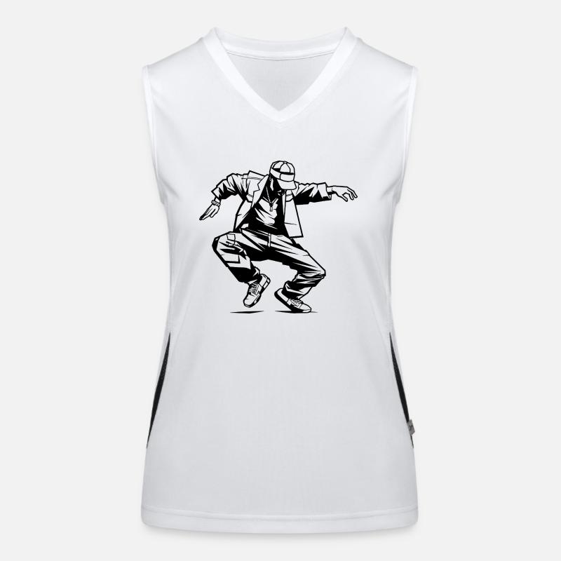 Breakdancer Drawing Women's Functional Contrast Tank Top