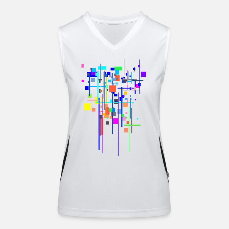 Pattern Colors - Abstract - Women's Functional Contrast Tank Top - white/black