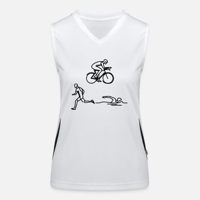 Dessin de triathlète Débardeur respirant contrasté Femme
