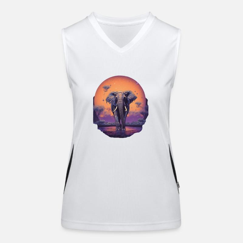 Elefant Funktionelles Kontrast-Tank Top für Frauen