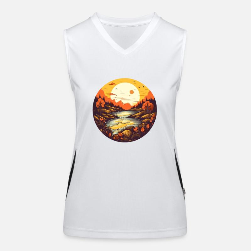 Herbstliche Landschaft Funktionelles Kontrast-Tank Top für Frauen