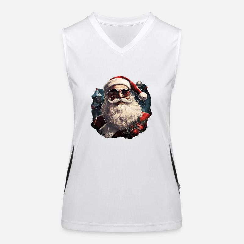 Weihnachtsmann Funktionelles Kontrast-Tank Top für Frauen
