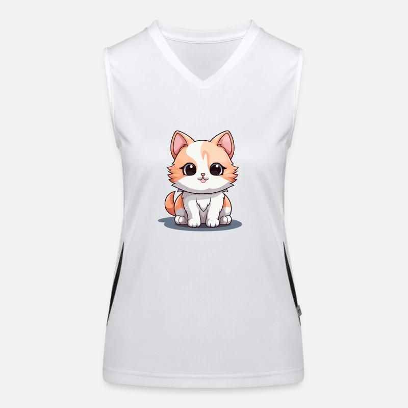 Chat - Style Kawaii Débardeur respirant contrasté Femme
