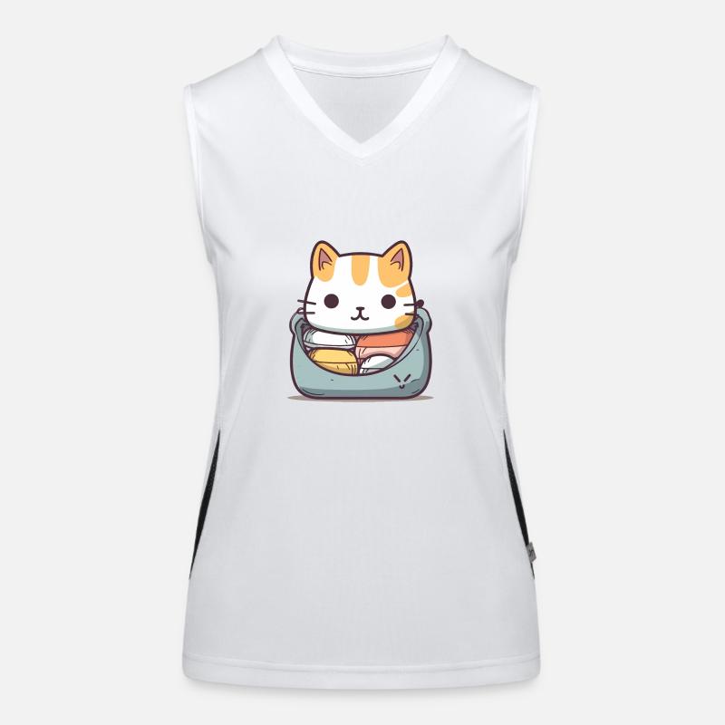 Chat - Style Kawaii Débardeur respirant contrasté Femme