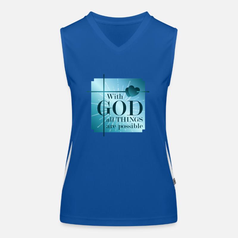 With GOD all things are possible Funktionelles Kontrast-Tank Top für Frauen