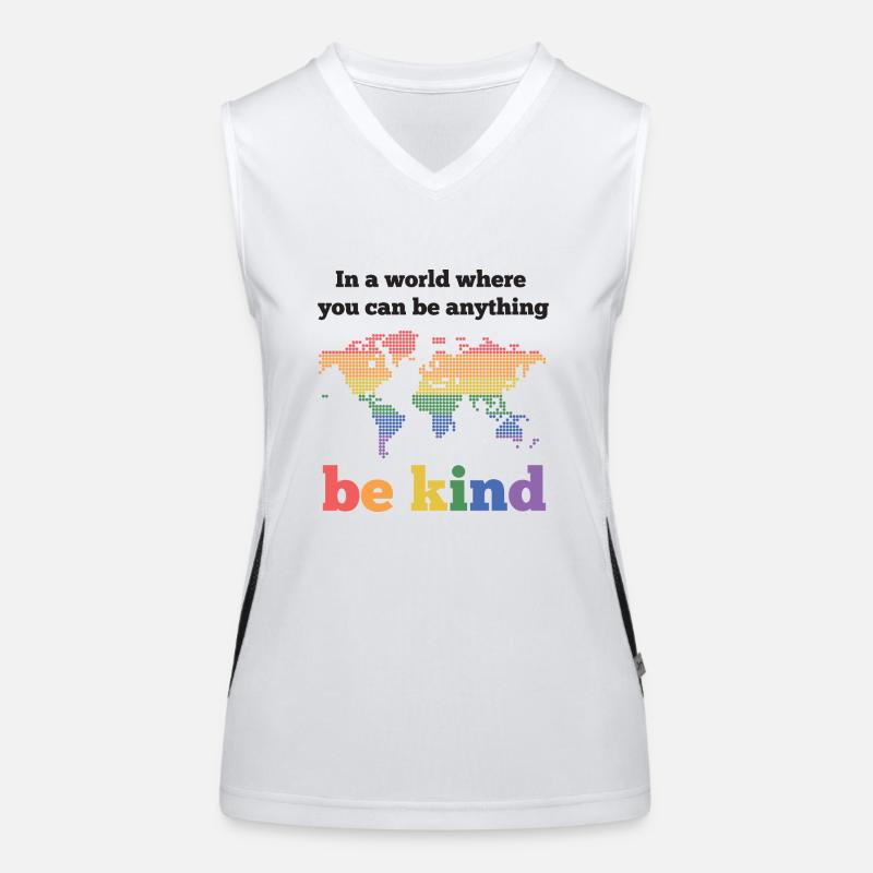 LGBTQ Pride Month - Be Kind Women's Functional Contrast Tank Top