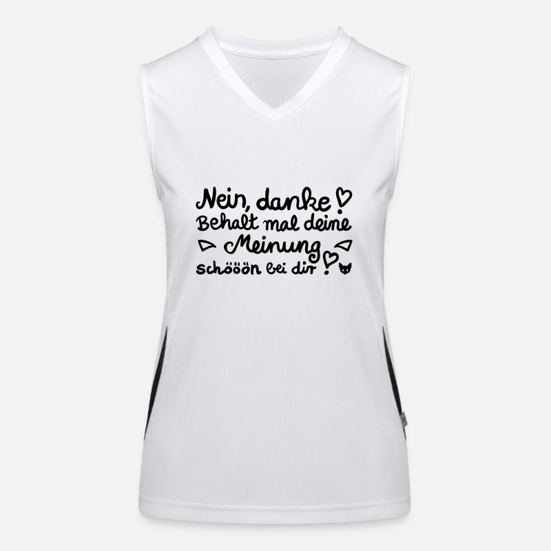 Nein danke, behalt deine Meinung – Geschenkidee Funktionelles Kontrast-Tank Top für Frauen