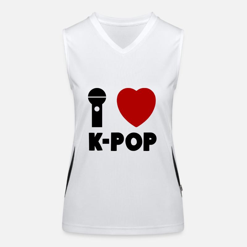 J’adore K-Pop Karaoke Heart Débardeur respirant contrasté Femme