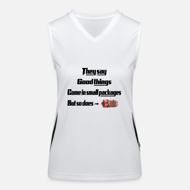 somethings come in small packages Women's Functional Contrast Tank Top