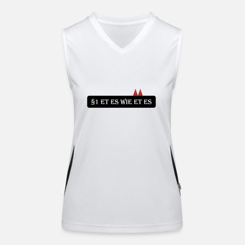 Article 1: Et it as et. - Et Kölsche - Women's Functional Contrast Tank Top - white/black