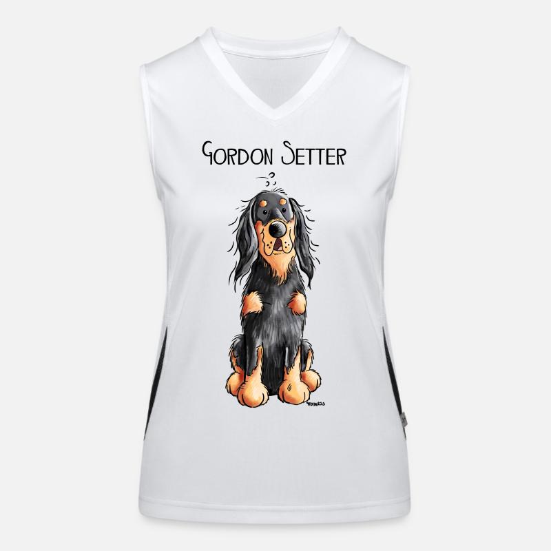 Funny Gordon Setter - Hund - Comic - Hunderasse Funktionelles Kontrast-Tank Top für Frauen