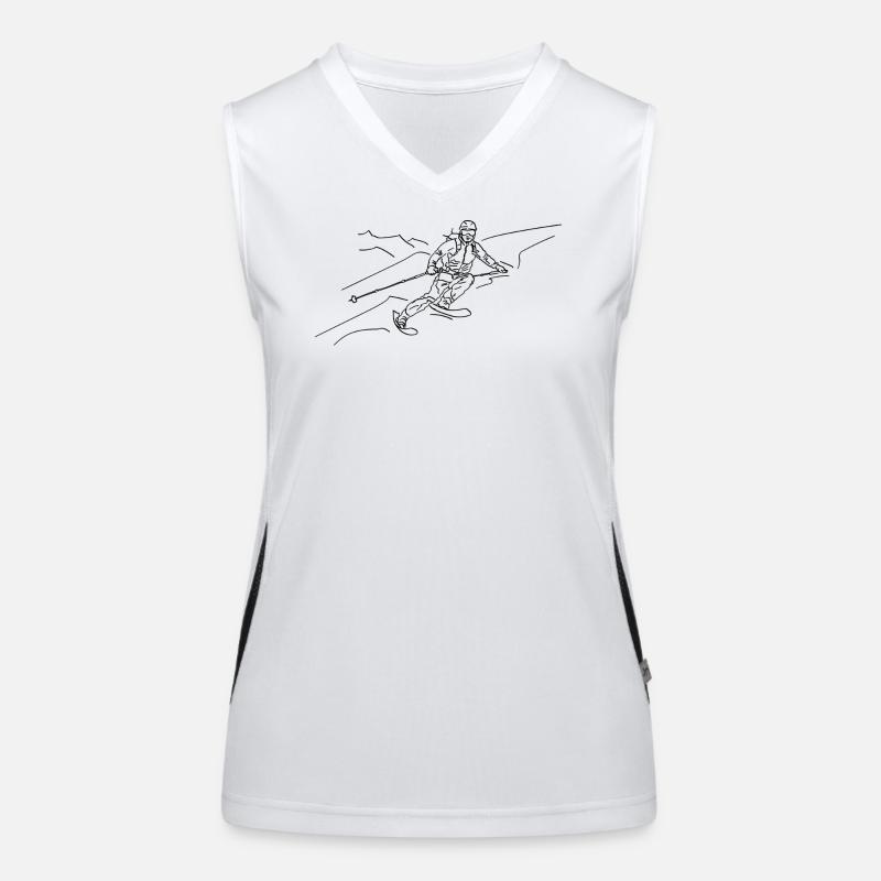 Downhill schwarz outline Funktionelles Kontrast-Tank Top für Frauen