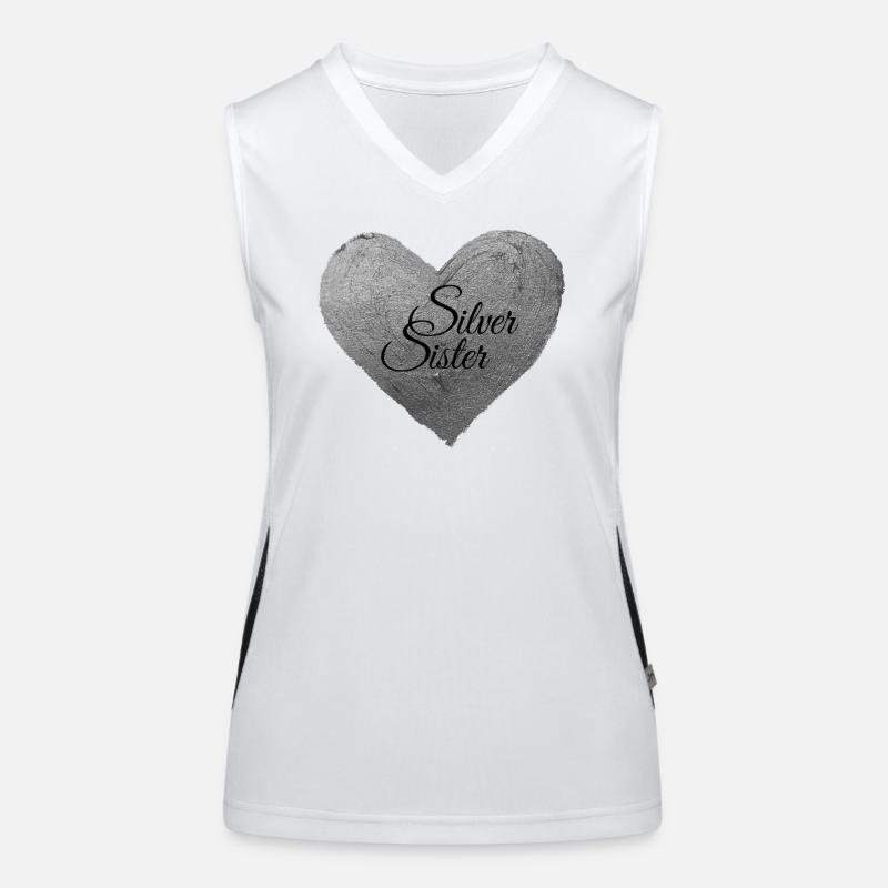 SilverSister Heart Funktionelles Kontrast-Tank Top für Frauen