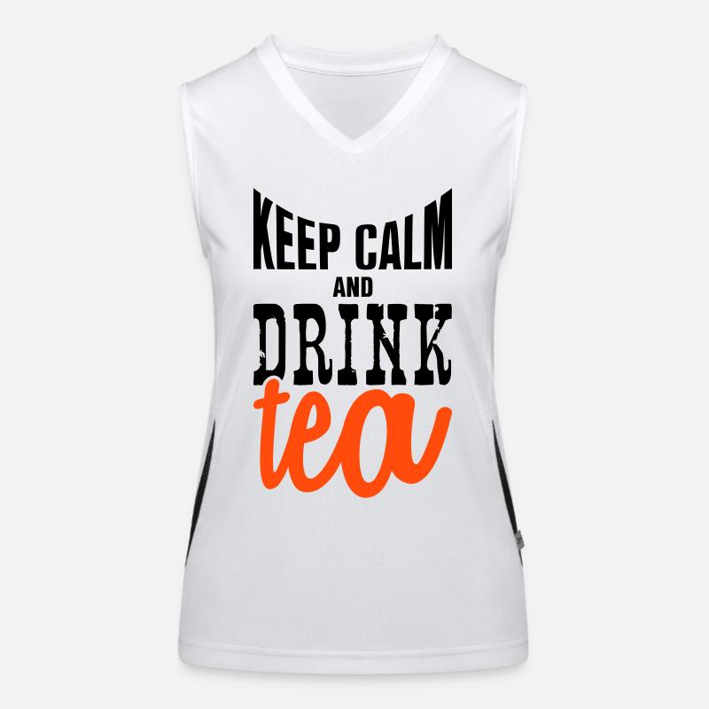 keep calm and drink tea Funktionelles Kontrast-Tank Top für Frauen