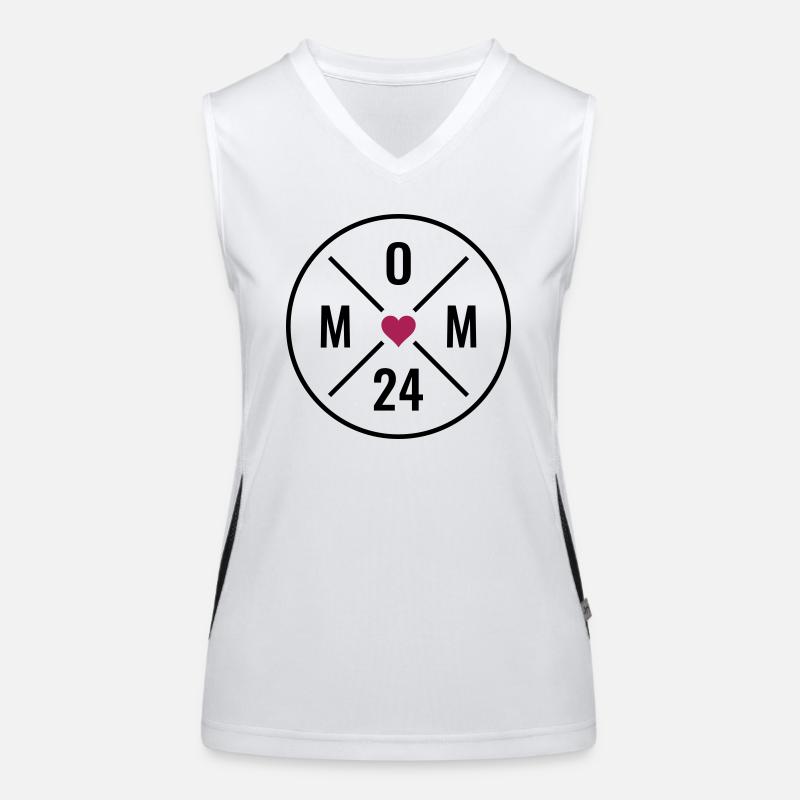 Mom 24 Herz Baby Mutter Liebe Muttertag Mama 2024 Funktionelles Kontrast-Tank Top für Frauen