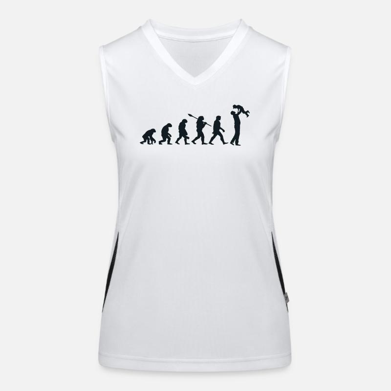 Darwin Evolution for Dads 👨 👧 👦 Women's Functional Contrast Tank Top