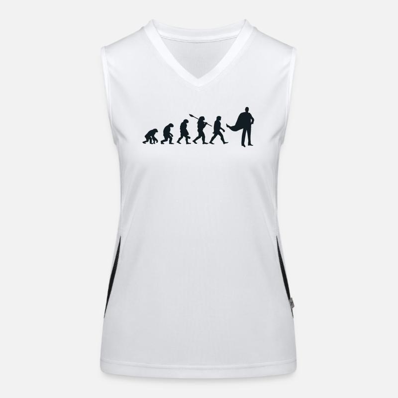 Darwin-Evolution für Supermans 🦸 ♂️ Funktionelles Kontrast-Tank Top für Frauen