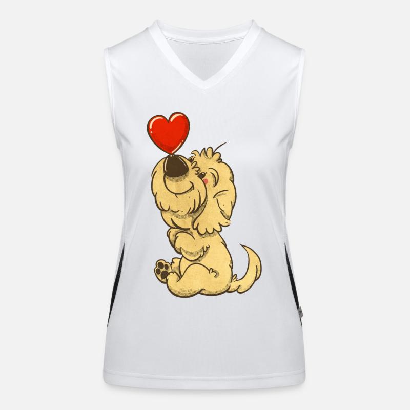 Cockapoo Thor with a heart on his nose Women's Functional Contrast Tank Top