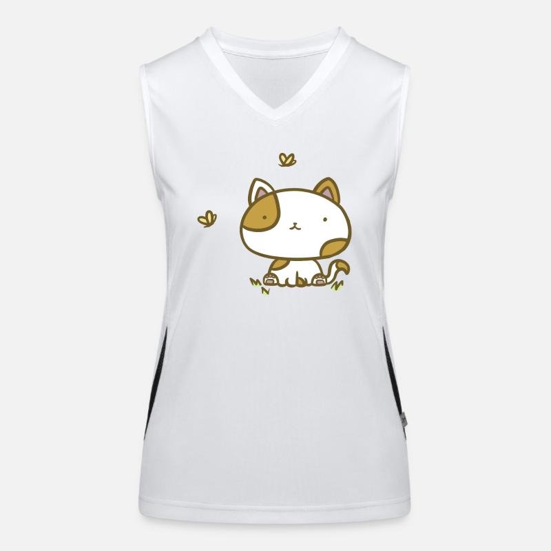 Süße Katze Funktionelles Kontrast-Tank Top für Frauen