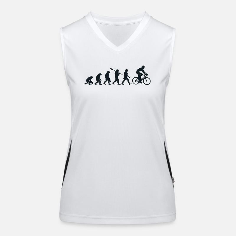 Darwin Evolution für Radfahrer 🚴 ♀️ Funktionelles Kontrast-Tank Top für Frauen