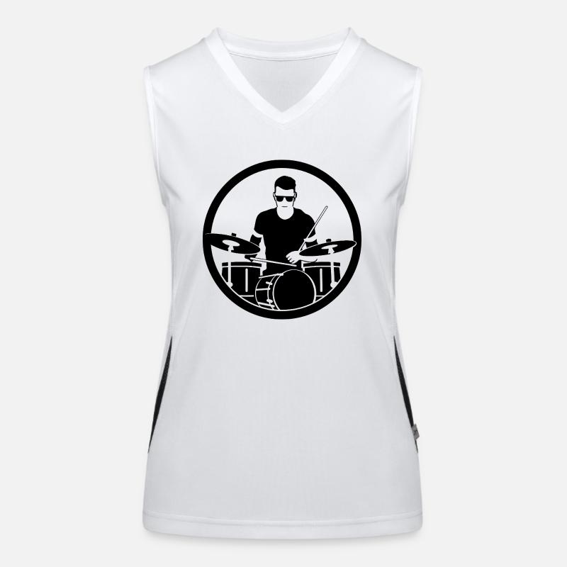 Drummer Sketch Women's Functional Contrast Tank Top