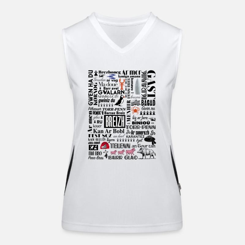LES MOTS DE LA BRETAGNE - Breizh - BZH -2 Débardeur respirant contrasté Femme