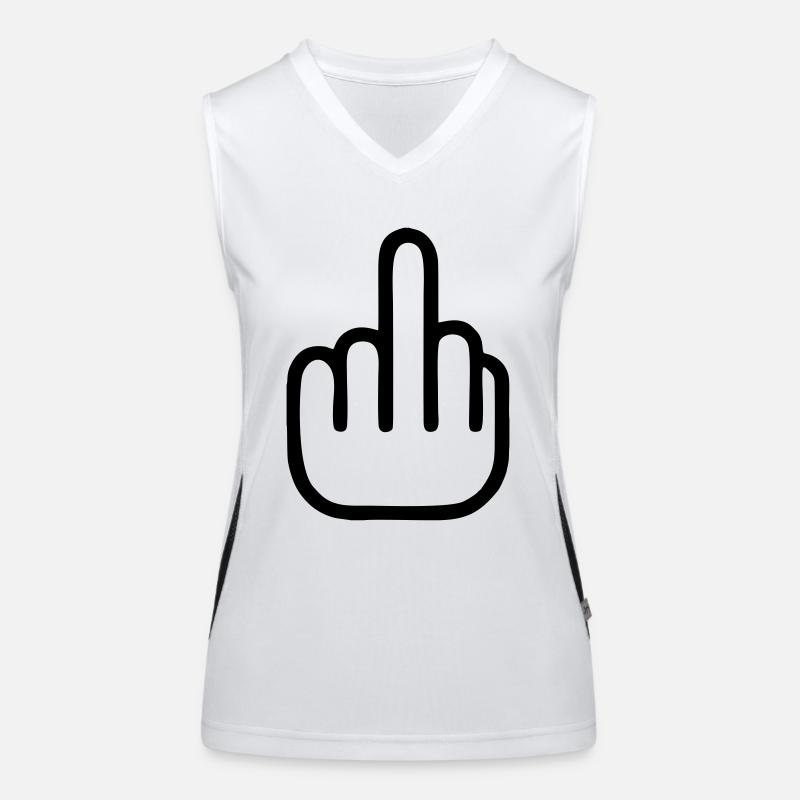 middle finger ★ Mittelfinger Funktionelles Kontrast-Tank Top für Frauen