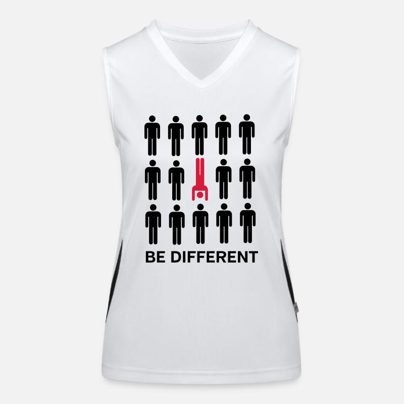 Be Different (Handstand) Funktionelles Kontrast-Tank Top für Frauen