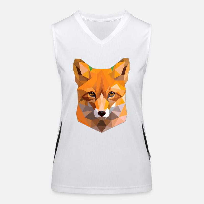 Abstract Polygon Fox Women's Functional Contrast Tank Top