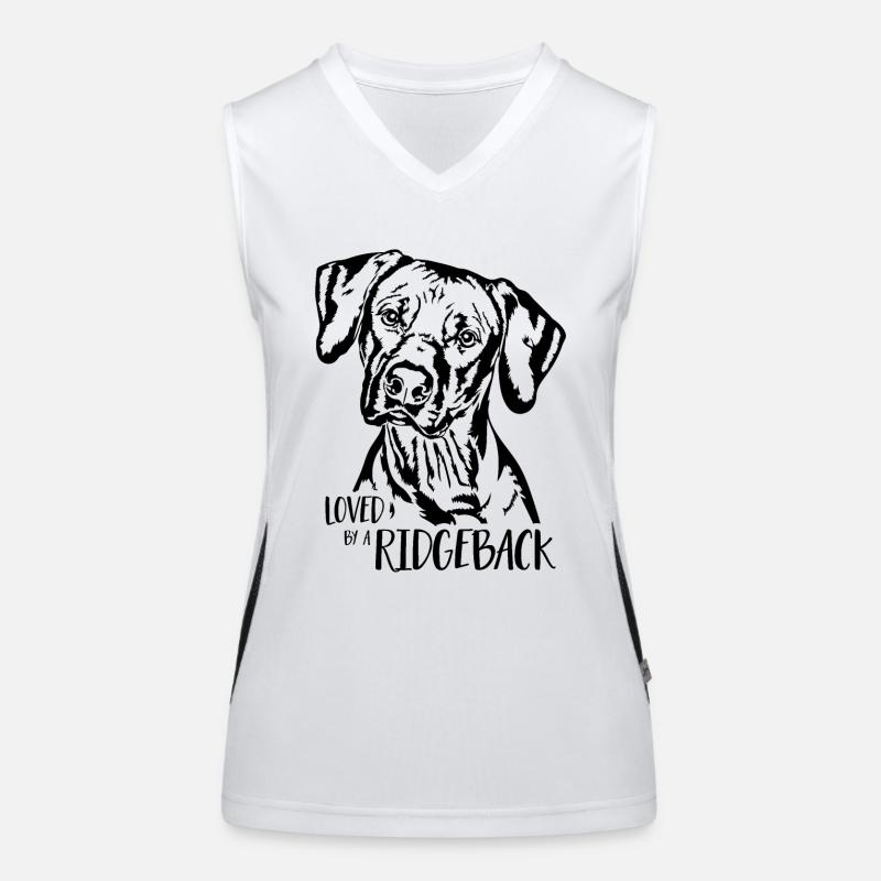 Loved by a Ridgeback Dogs Rhodesian Ridgeback Women's Functional Contrast Tank Top