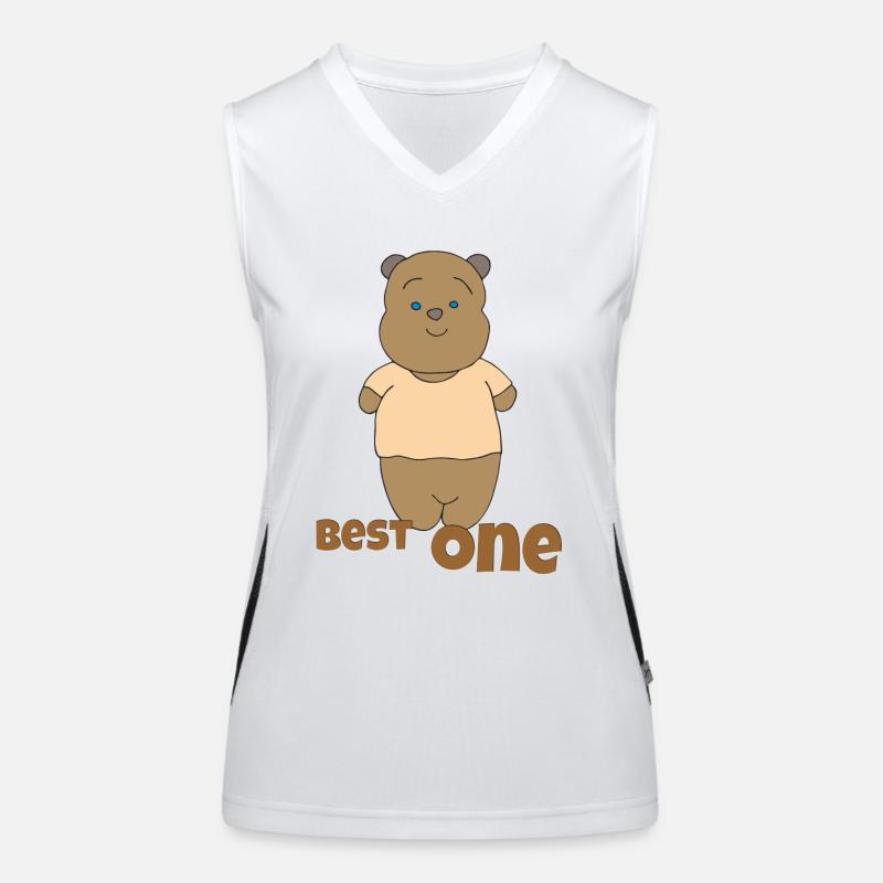 Bear Best One - Women's Functional Contrast Tank Top - white/black