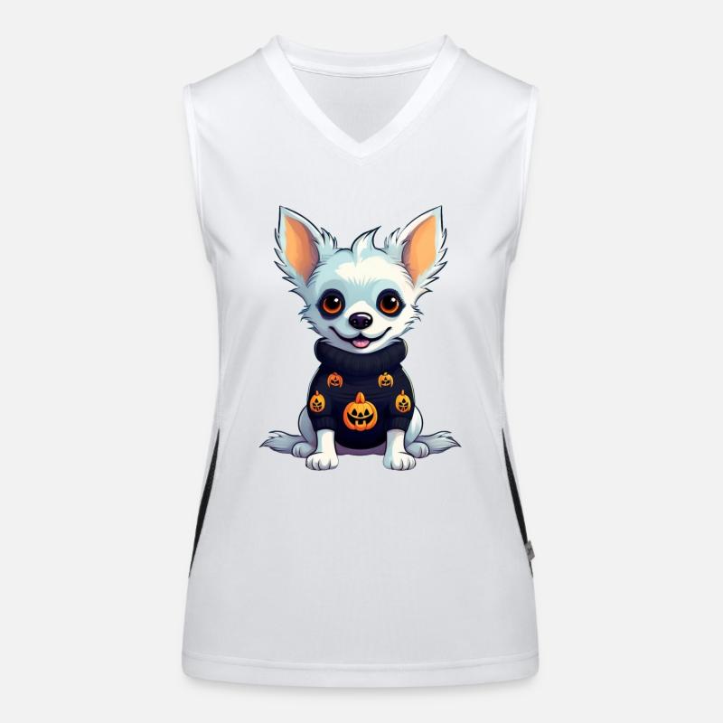 Chihuahua Hallooween Pull Débardeur respirant contrasté Femme