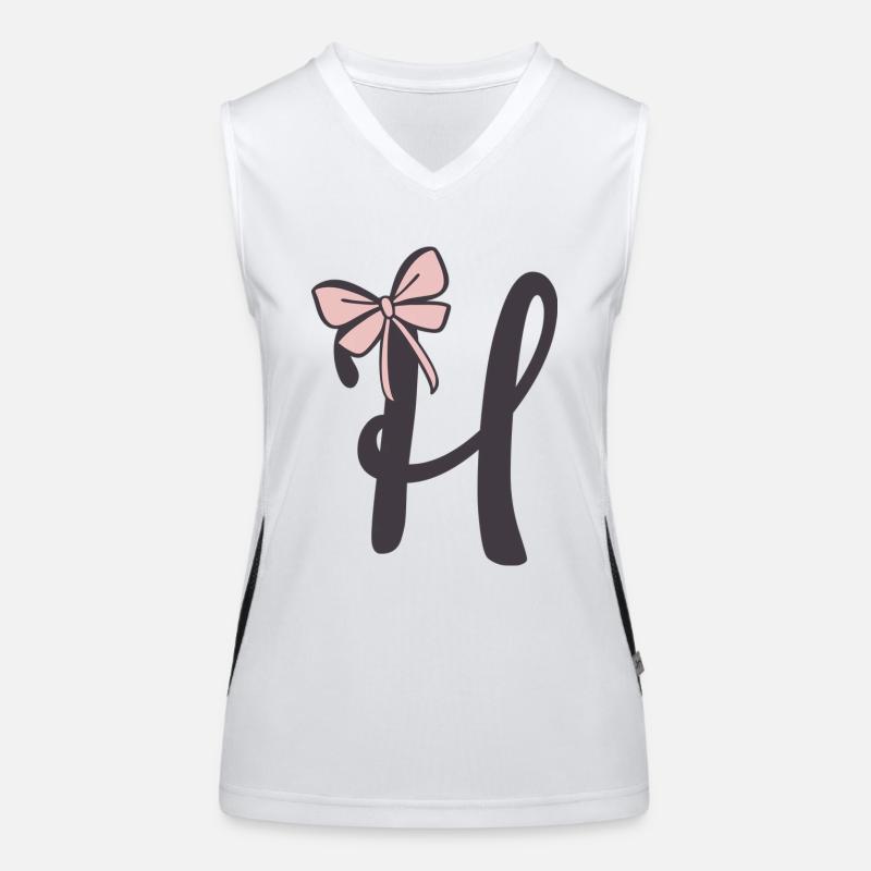 Anfangsbuchstabe H Schleifchen Funktionelles Kontrast-Tank Top für Frauen