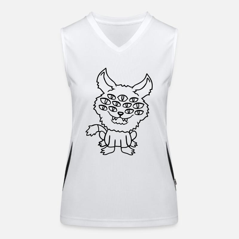 Cat Demon Many Eyes Devil Hell Evil Monster Women's Functional Contrast Tank Top