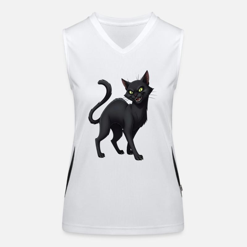 Black Cat Women's Functional Contrast Tank Top