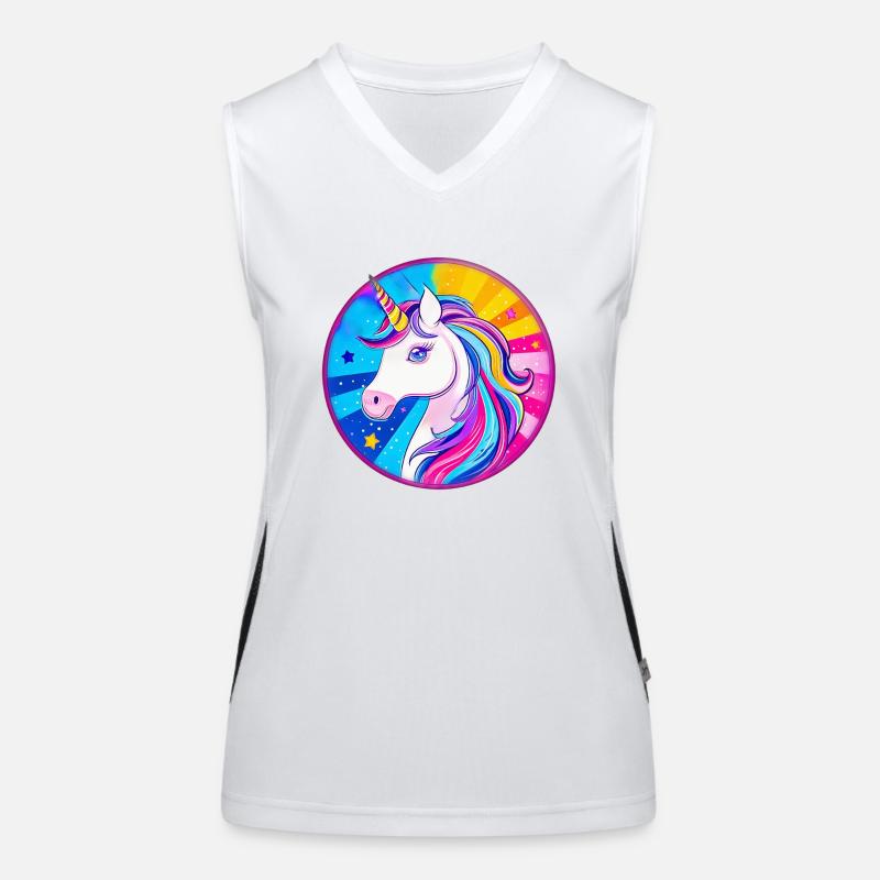 Buntes Einhorn Funktionelles Kontrast-Tank Top für Frauen