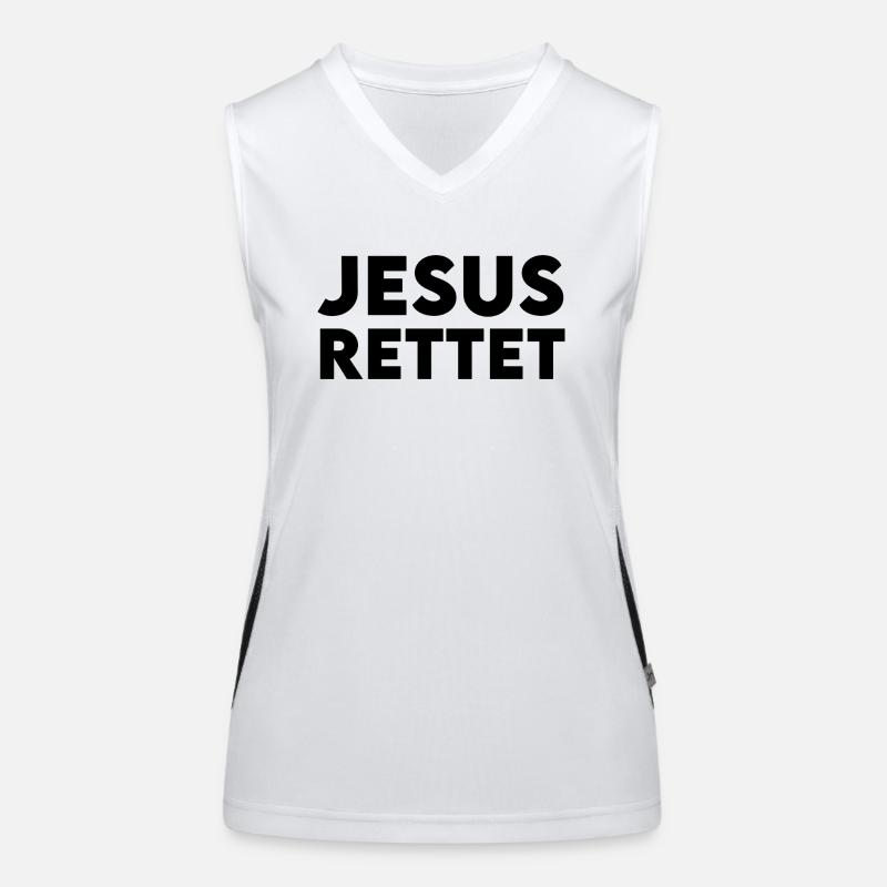 jesus rettet Funktionelles Kontrast-Tank Top für Frauen