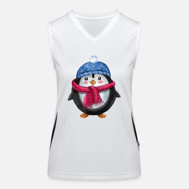 Pinguin Funktionelles Kontrast-Tank Top für Frauen