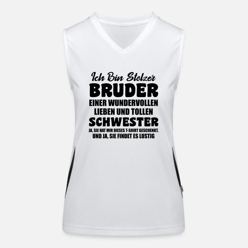 Ich Bin Stolzer Bruder Einer Tollen Schwester Funktionelles Kontrast-Tank Top für Frauen