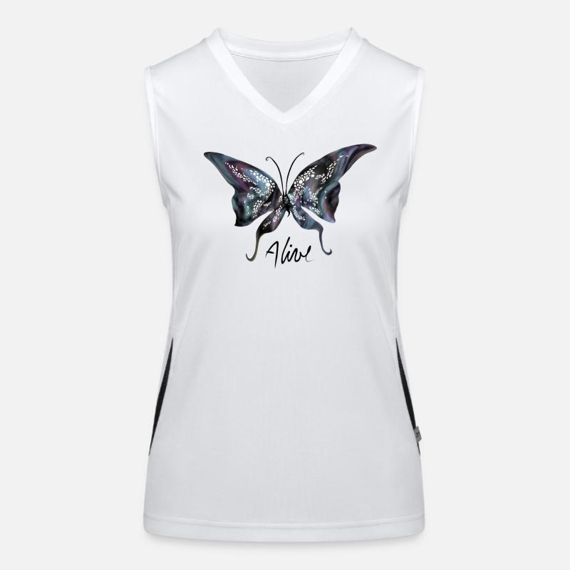 Lebendig / Schmetterling Funktionelles Kontrast-Tank Top für Frauen