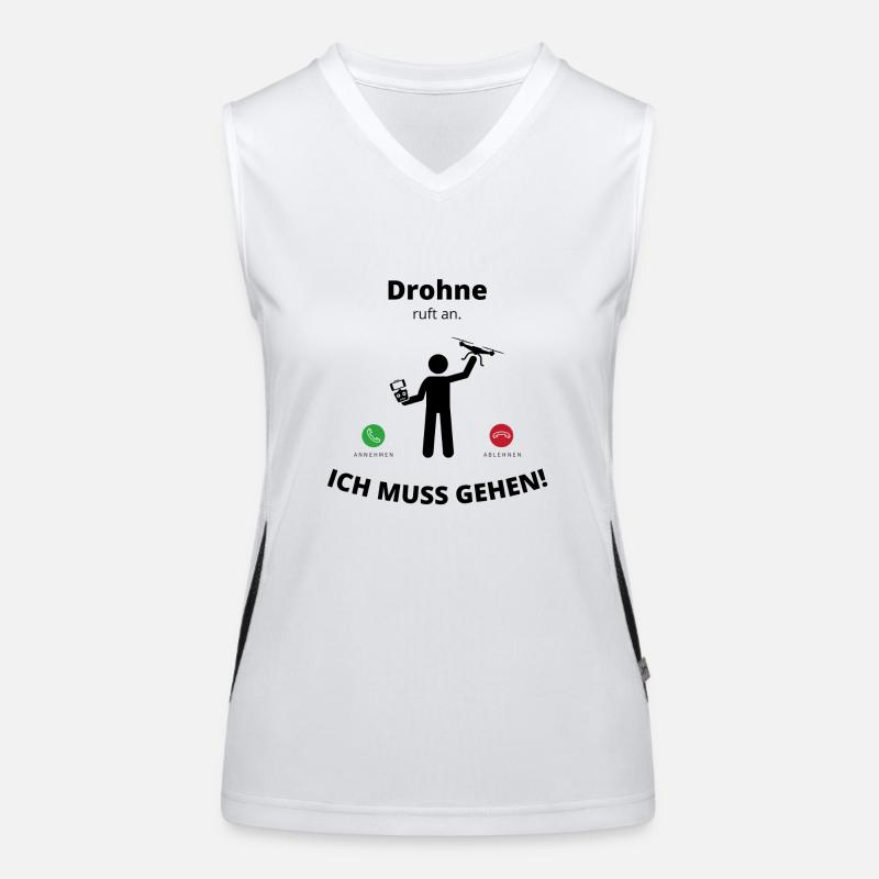 Drohne ruft an Funktionelles Kontrast-Tank Top für Frauen