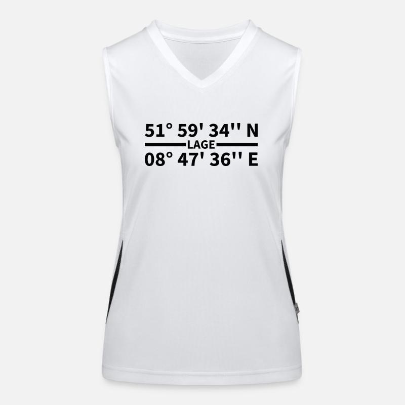 Location coordinates Women's Functional Contrast Tank Top