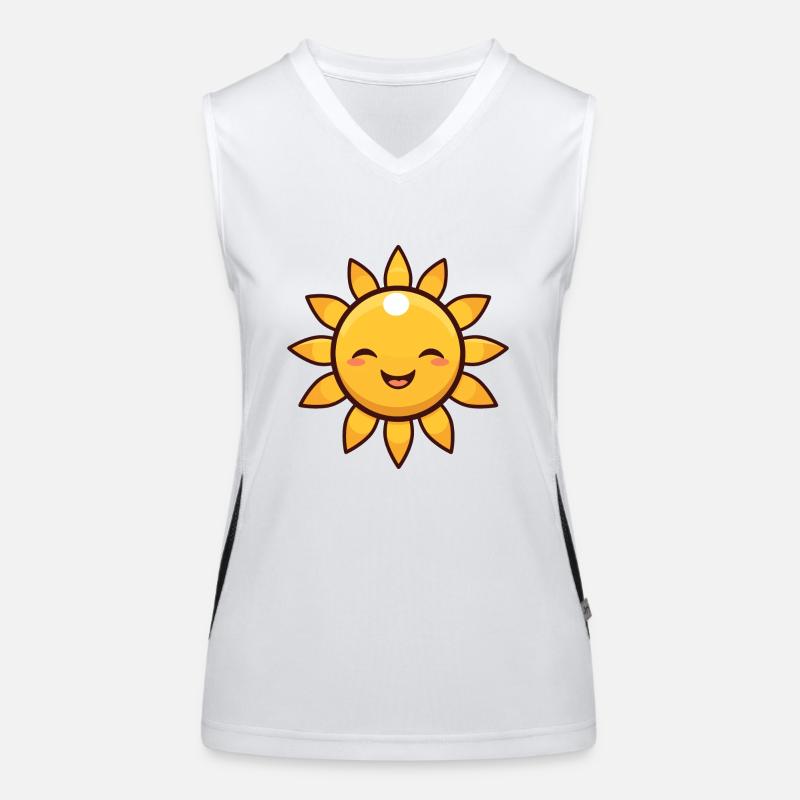 Lachende Sonne Sommer Spass Geschenk Funktionelles Kontrast-Tank Top für Frauen