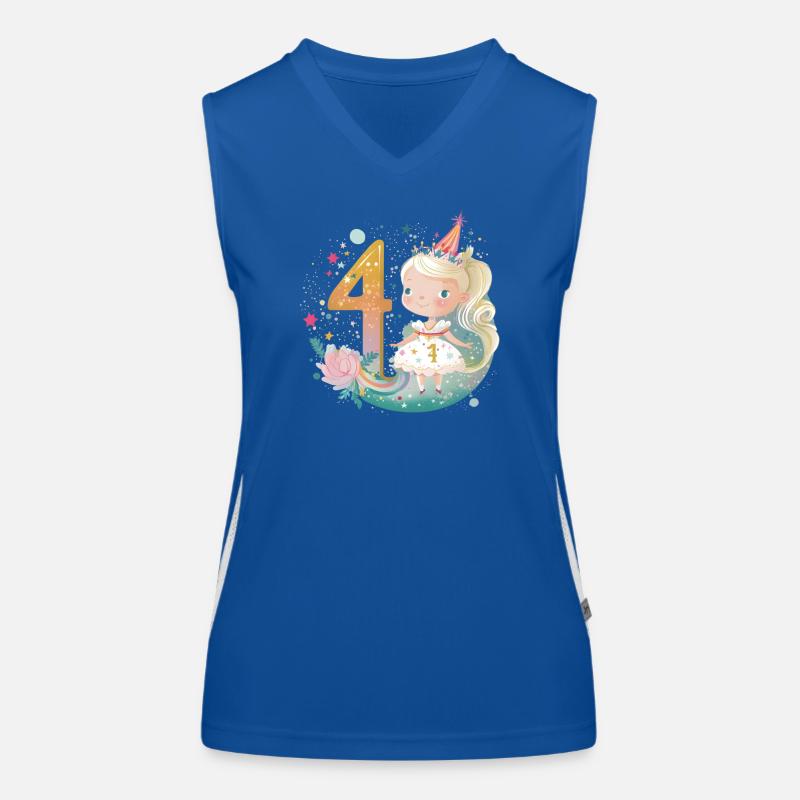Princess 4 Birthday Women's Functional Contrast Tank Top