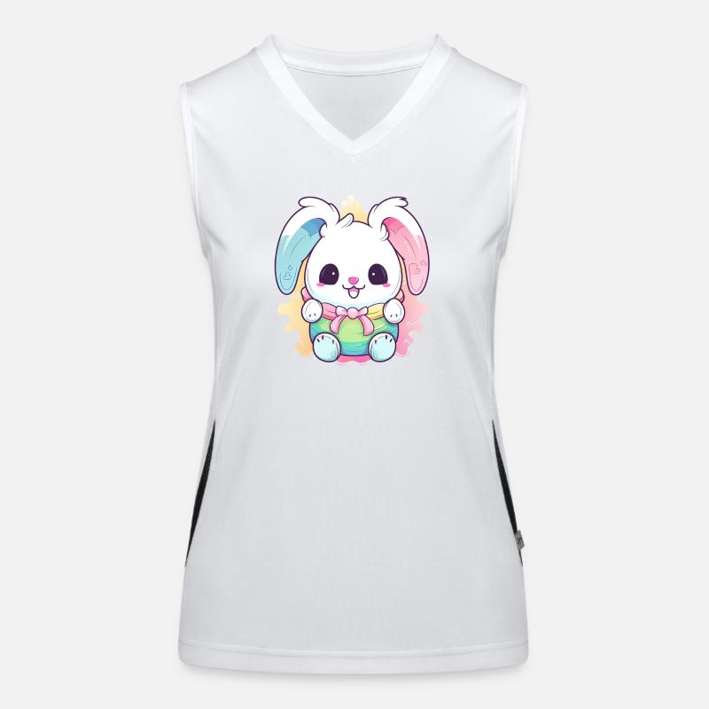Easter Bunny Blue Pink Women's Functional Contrast Tank Top